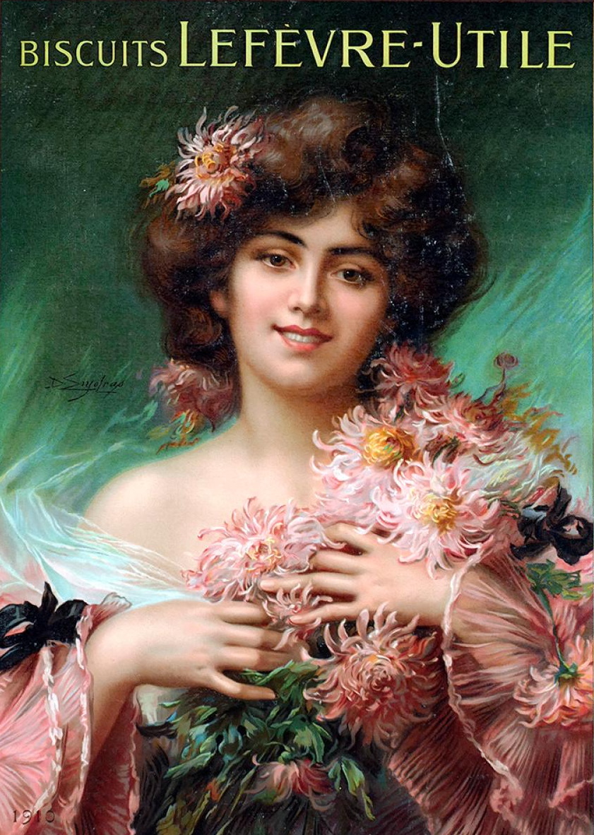 La giovane donna con i crisantemi